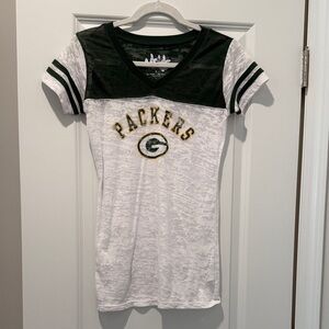 Touch by Alyssa Milano Green and White Green Bay Packers Tee
